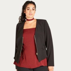 City Chic Black Jacket w/side buckles